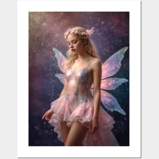 Magical Fantasy Fairy with Iridescent Wings Posters and Art